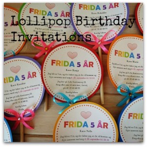Lollipop Birthday Invitations